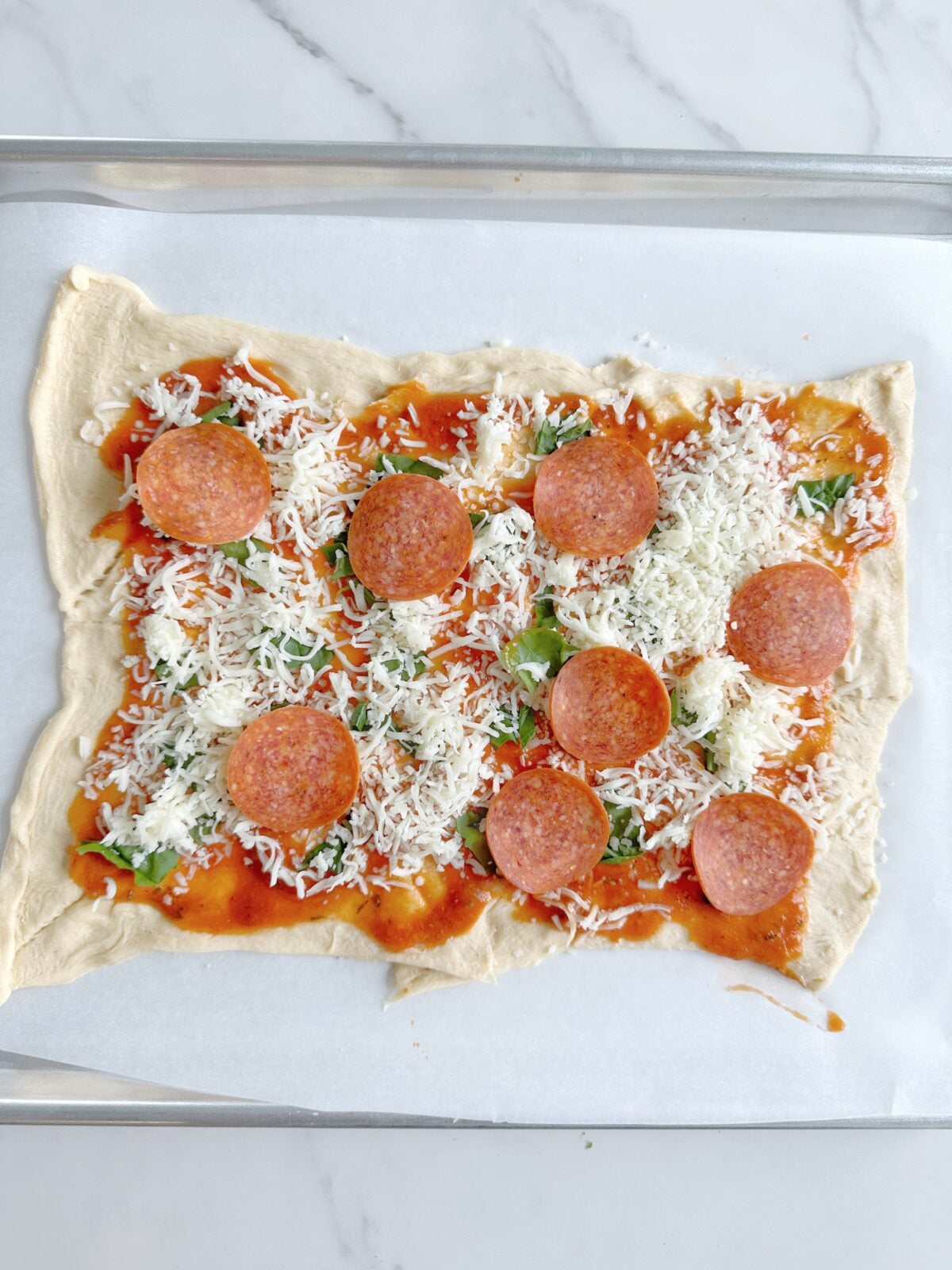 Uncooked pinwheel dough
