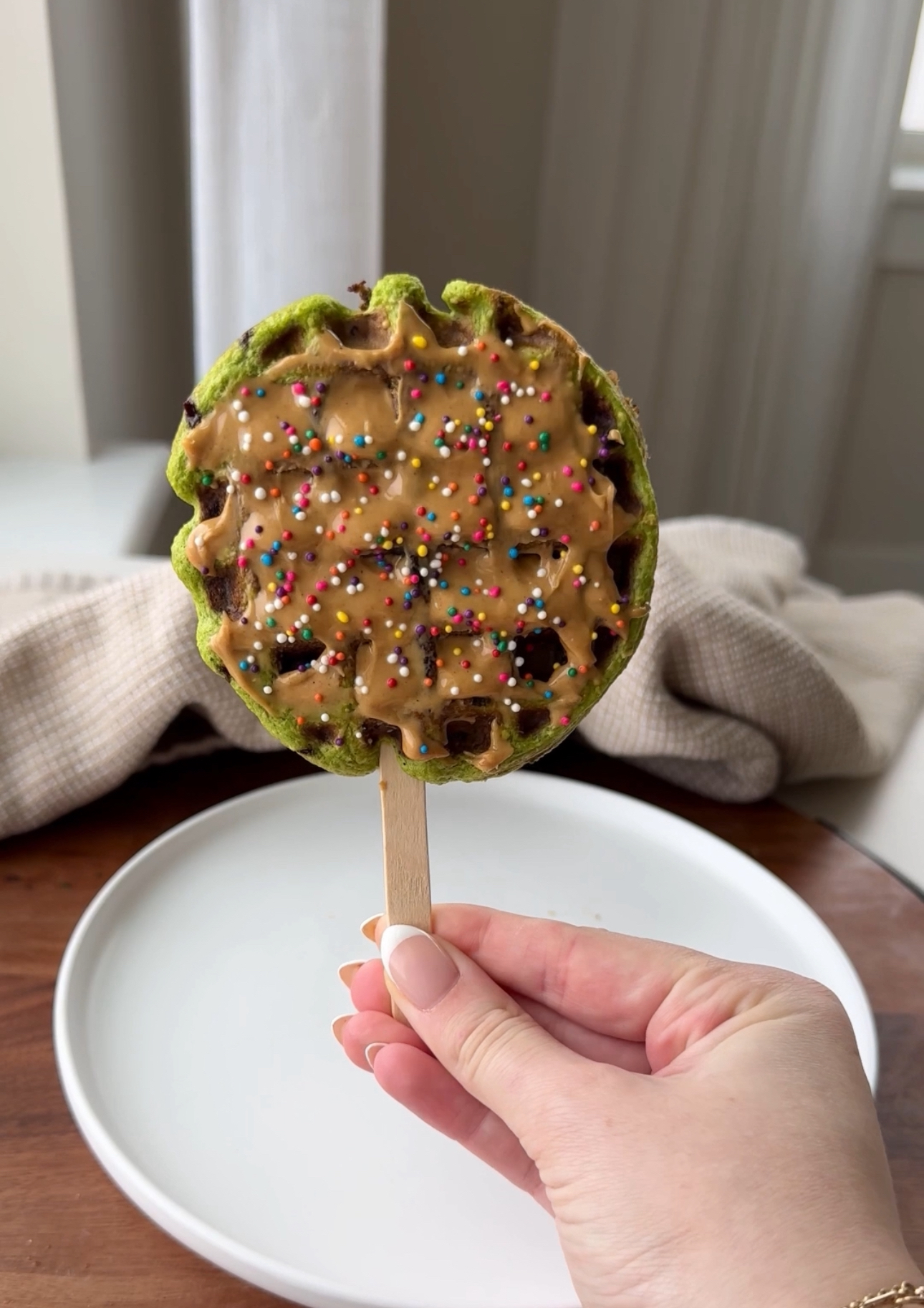 Spinach Waffle Pops