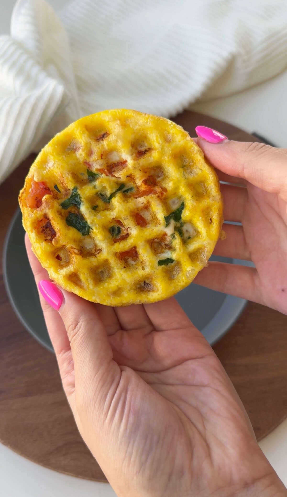 Easy Veggie Waffle Omelet for toddlers