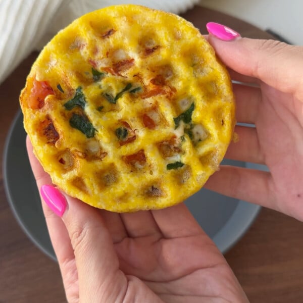 Easy Veggie Waffle Omelet for toddlers