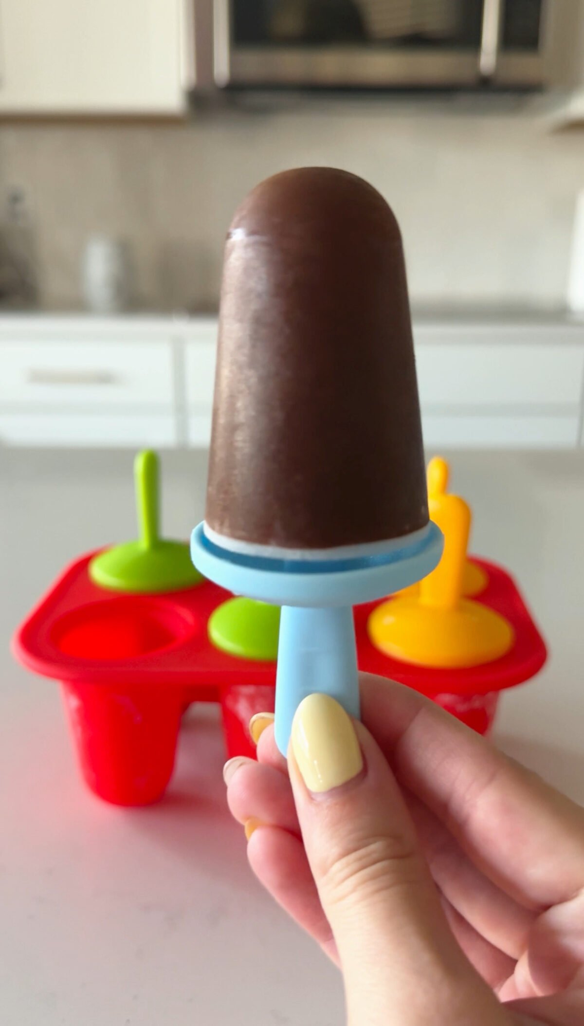 A healthy breakfast tropical banana smoothie pop