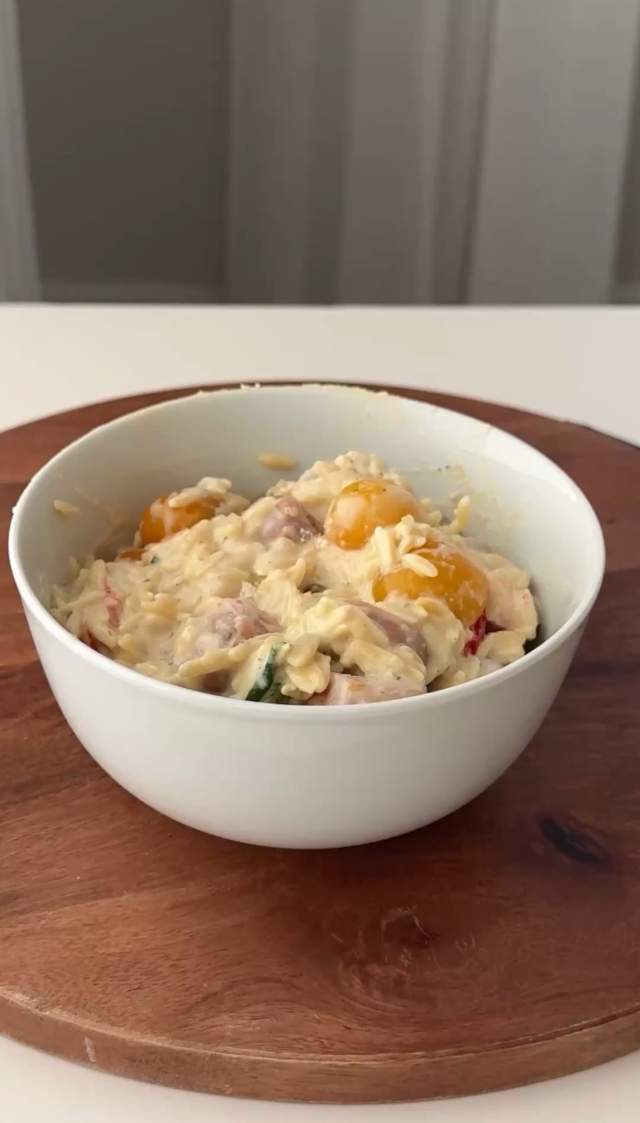 Cheesy Sausage Orzo Bake